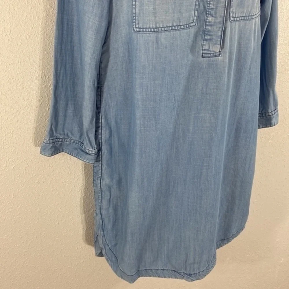 J. Crew Drapey Chambray Pop Over Shirt Dress G64
